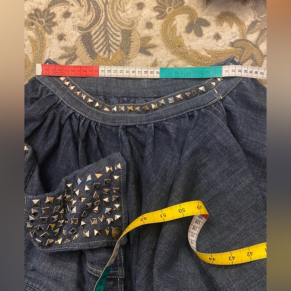 Store close next WK💝Rare Just Cavalli cargo studded denim wrap bubble skirt - Picture 3 of 3